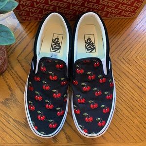 Black Slip-On Cherry Vans
